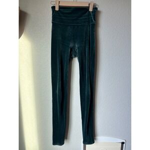 Spanx Velvet Leggings Hunter Green Emerald High Size Small S